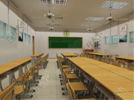 3d教室模型图片