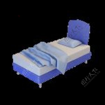 3D单人床模型