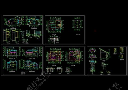 多层别墅建筑图CAD图纸