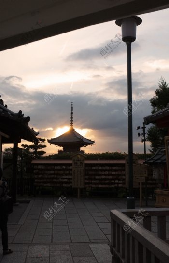 京都清水寺日落图片