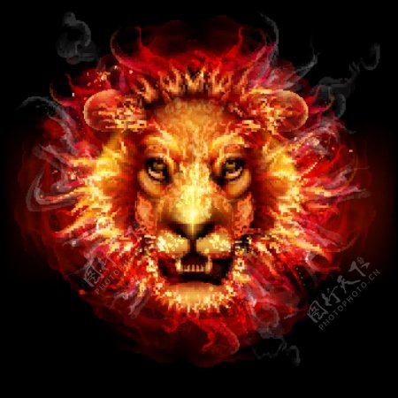 火焰狮子头矢量图