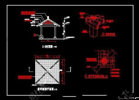 东南亚风格木亭CAD施工详图