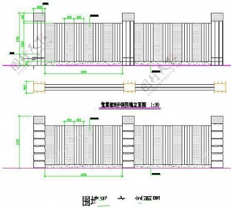 景观台围墙设计CAD施工详图