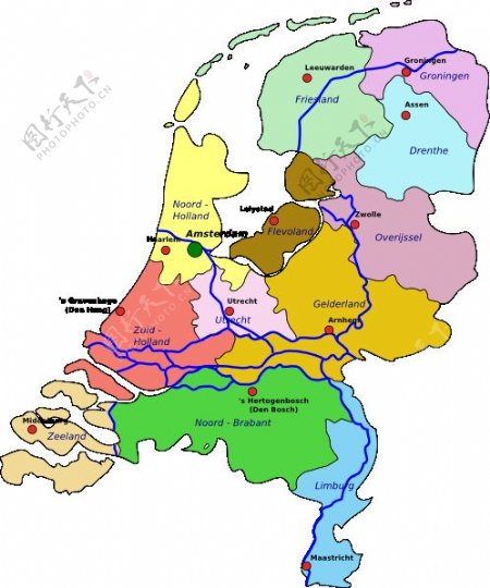 荷兰地图剪贴画