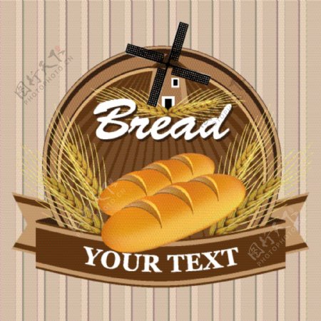 小麦面包标签图片