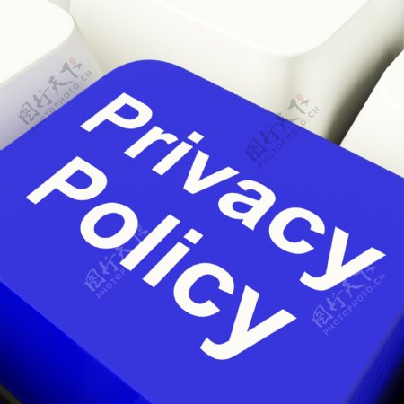 隐私政策中电脑钥匙的蓝色显示公司的数据保护条款