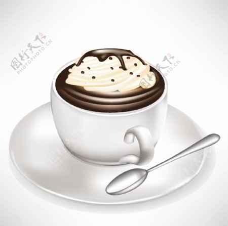 咖啡和热巧克力矢量元素套杯03