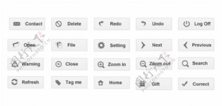 20个新的谷歌风格的Web按钮设置PSD