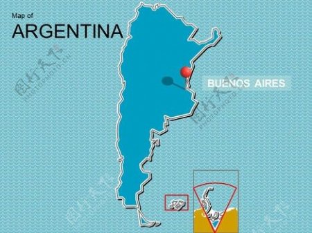 阿根廷地图的PPT演示文稿幻灯片模板