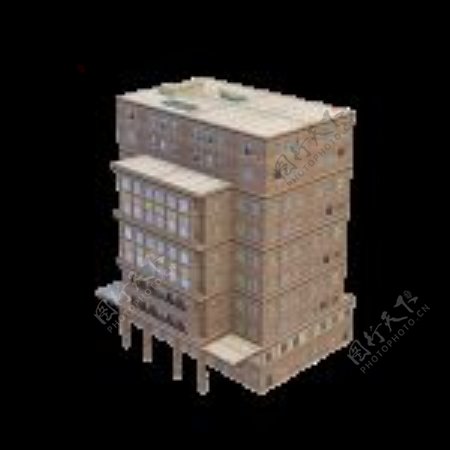 3D办公楼模型