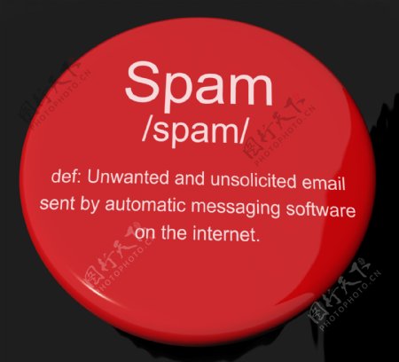 垃圾邮件定义按钮显示不必要的和恶意的电子邮件