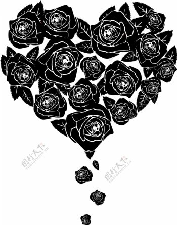 心黑玫瑰的形状