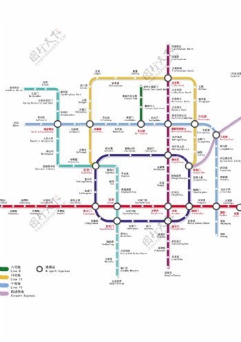 北京地铁交通矢量素材