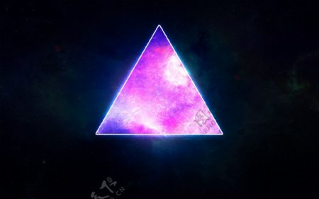 黑色科幻几何三角