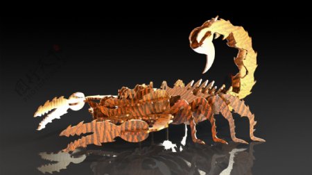 讨厌的蝎金属片拼图拼图板metalcraftdesign蝎子的3D模型