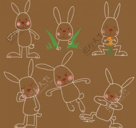 手绘卡通兔子图片