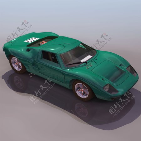 绿色汽车3D模型