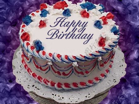 生日主题蛋糕PPT背景图片
