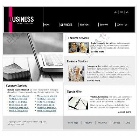 黑色IBM网站风格企业模板