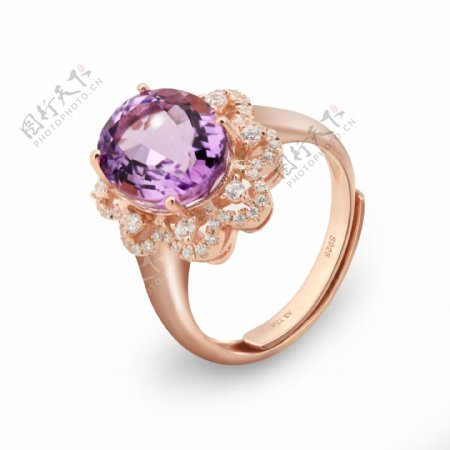 紫罗兰紫晶珠宝戒指图片