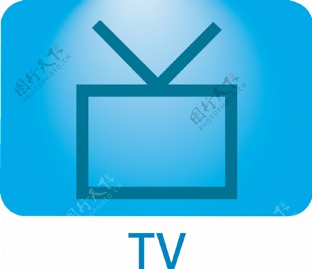 深蓝色TV图标素材