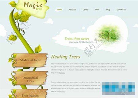 个性植物绿色园林企业网页模板