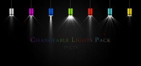 多色组合的炫彩射灯PSD分层素材