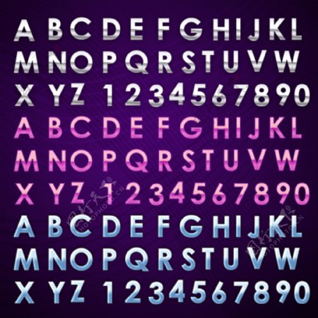水晶字体字母数字