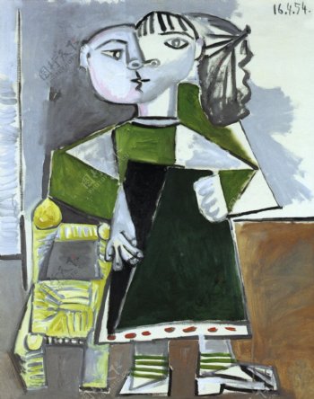 1954Palomadebout西班牙画家巴勃罗毕加索抽象油画人物人体油画装饰画
