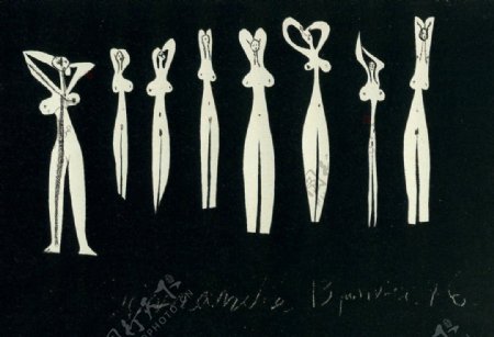 1946Huitsilhouettes西班牙画家巴勃罗毕加索抽象油画人物人体油画装饰画