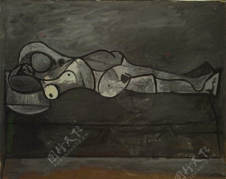 1944NuaudivanFemmecouch淇西班牙画家巴勃罗毕加索抽象油画人物人体油画装饰画