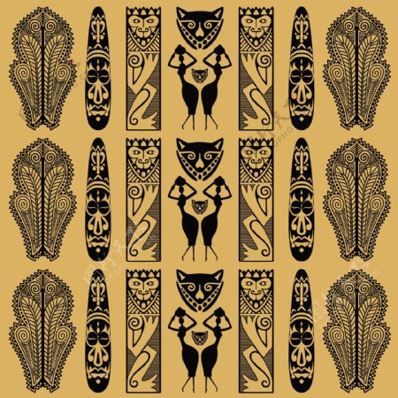 非洲古代装饰图案矢量素材