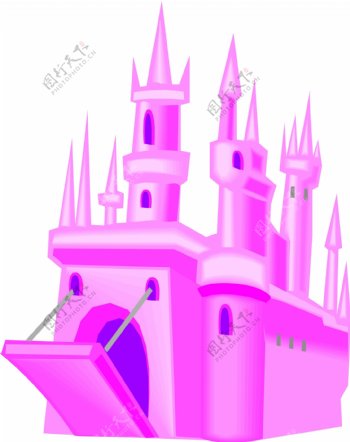 紫色城堡建筑