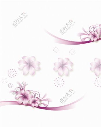 简单花朵紫色浪漫移门图案