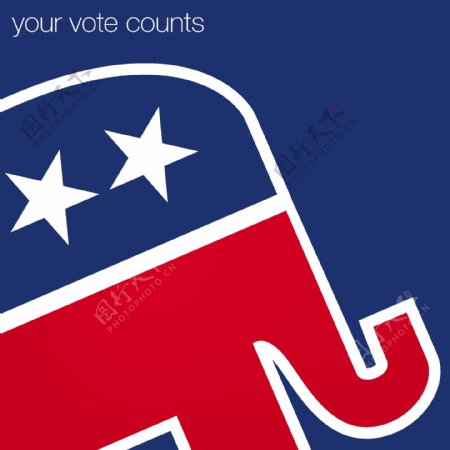 您的投票选举共和党美国卡海报矢量格式