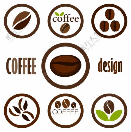 一组咖啡标志设计元素矢量图02