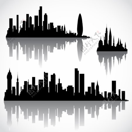 黑白城市抽象图