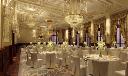 华贵典雅的宴会厅图片