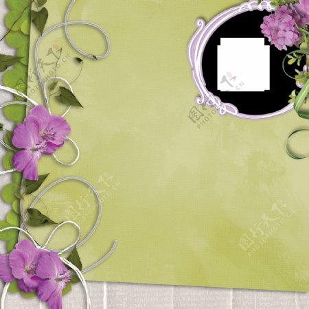 花朵花纹花藤相框背景图片