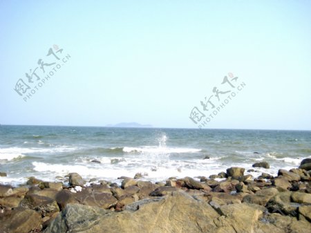 自然风景海景海水海浪海石图片