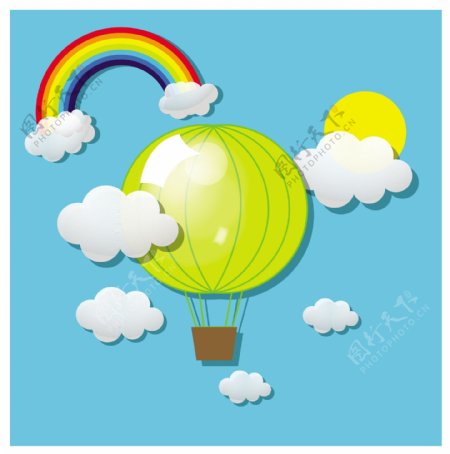 彩虹云气球
