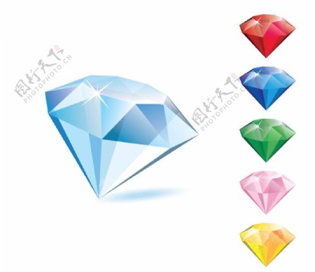 五彩钻石矢量素材