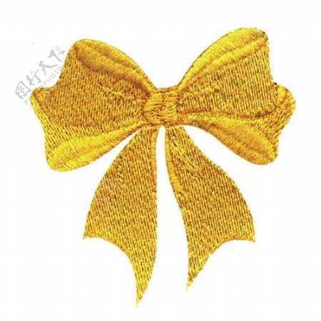 绣花色彩黄色蝴蝶结可爱免费素材