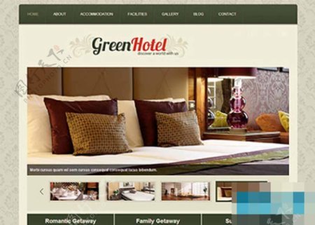 墨绿色时尚家居装修企业网页模板