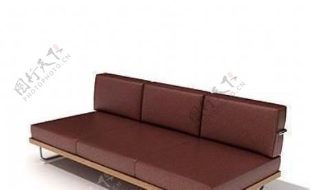 三人褐色时尚沙发sofa087