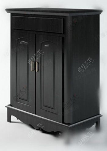 黑色质感的柜子3D模型