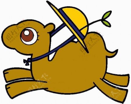 位图卡通动物骆驼可爱卡通色彩免费素材