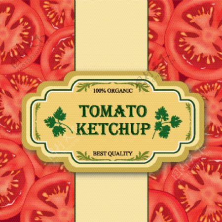 用番茄酱番茄标签背景图案