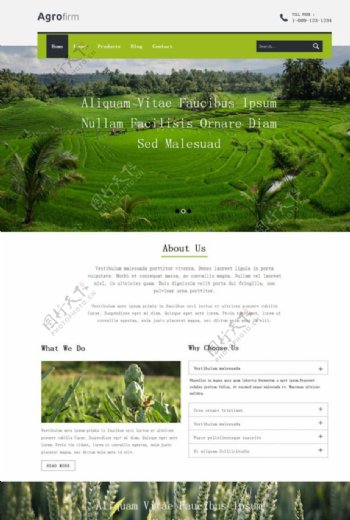 农业生产企业网站模板图片