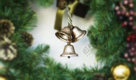 银色圣诞铃铛图片